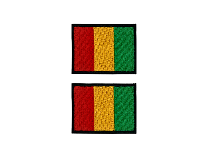 Guinea Flag Med Sort Kant 2 stk.pak 4,5x3cm - Patch Mærke