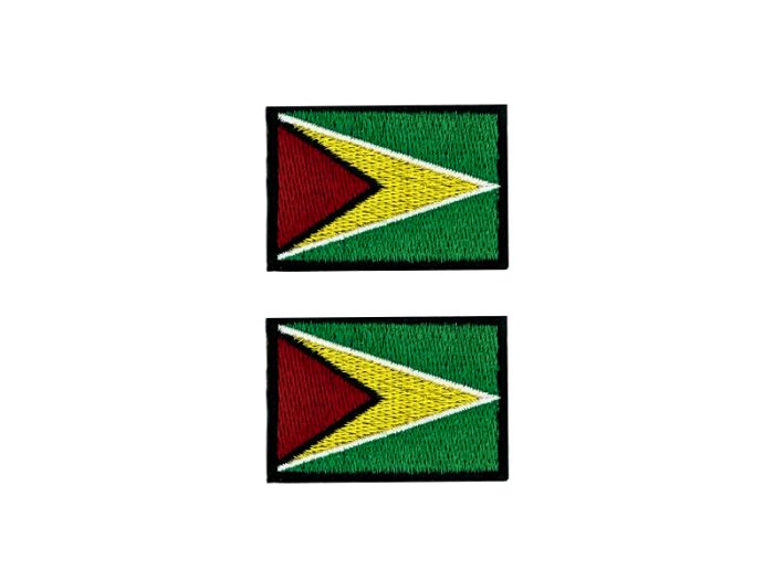 Guyana Flag Med Sort Kant 2 stk.pak 4,5x3cm - Patch Mærke