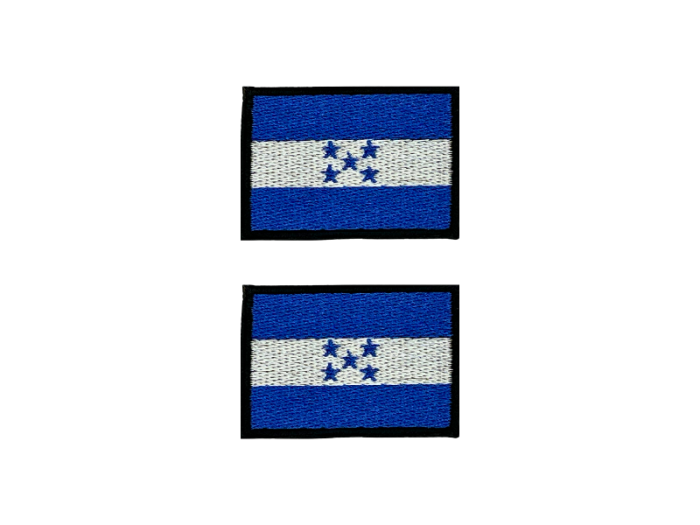 Honduras Flag Med Sort Kant 2 stk.pak 4,5x3cm - Patch Mærke