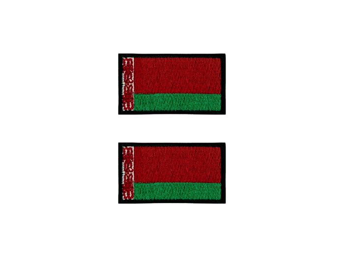 Hvide Rusland Belarrus Flag Med Sort Kant 2 stk.pak 4,5x3cm - Patch Mærke