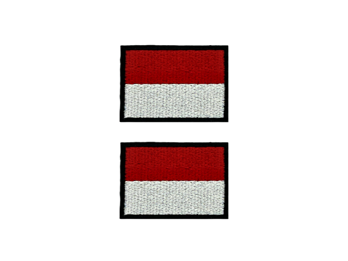 Indonesia Indonesien Flag Med Sort Kant 2 stk.pak 4,5x3cm - Patch Mærke