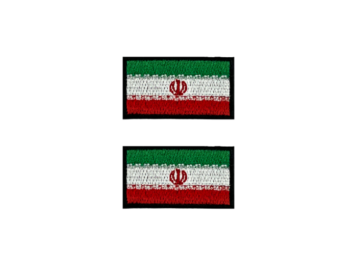 Iran Flag Med Sort Kant 2 stk.pak 4,5x3cm - Patch Mærke