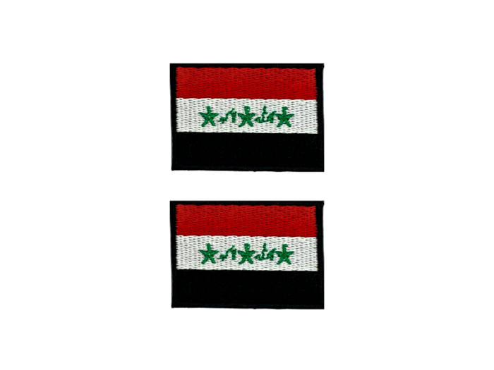 Irak Iraq Flag Med Sort Kant 2 stk.pak 4,5x3cm - Patch Mærke