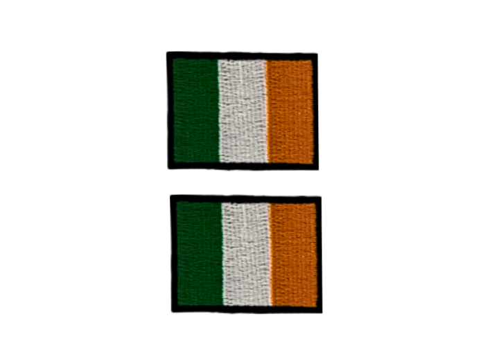 Irland Ireland Flag Med Sort Kant 2 stk. pak 4,5x3cm - Patch Mærke
