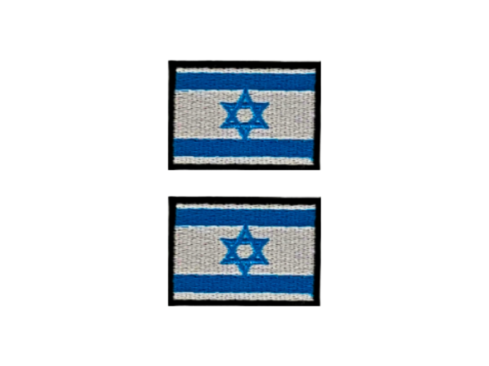 Israel Flag Med Sort Kant 2 stk. pak 4,5x3cm - Patch Mærke