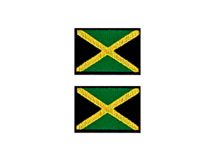 Jamaica Flag Med Sort Kant 2 stk. pak 4,5x3cm - Patch Mærke