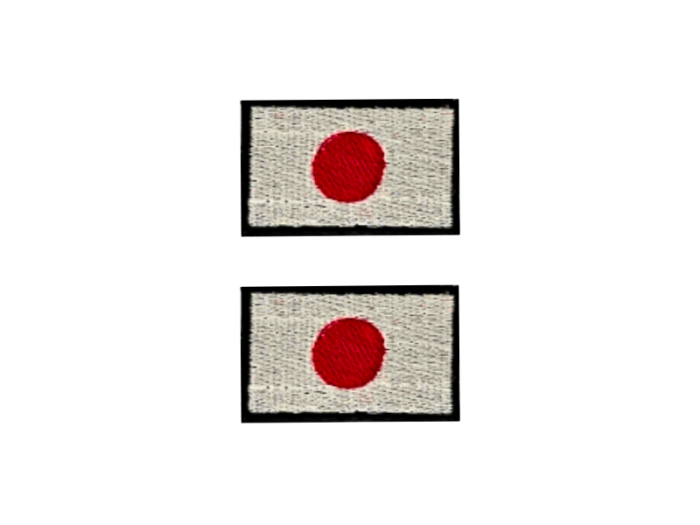 Japan Flag Med Sort Kant 2 stk. pak 4,5x3cm - Patch Mærke
