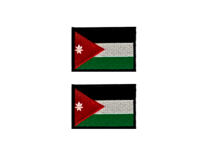 Jordan Flag Med Sort Kant 2 stk. pak 4,5x3cm - Patch Mærke