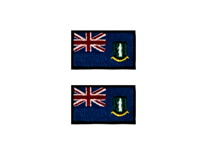 Jomfruøerne Virgin Island Flag Med Sort Kant 2 stk. pak 4,5x3cm - Patch Mærke