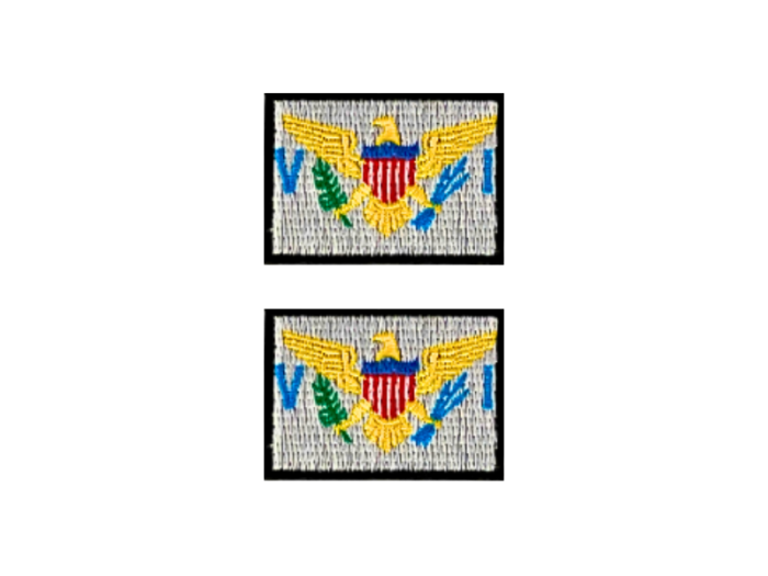 Jomfruøerne Virgin Island Flag Med Sort Kant 2 stk. pak 4,5x3cm - Patch Mærke