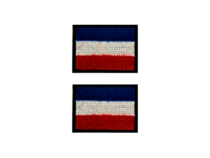 Jugoslavien Yogoslavia Flag Med Sort Kant 2 stk. pak 4,5x3cm - Patch Mærke