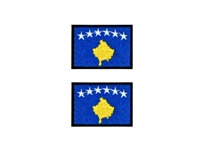 Kosovo Flag Med Sort Kant 2 stk. pak 4,5x3cm - Patch Mærke