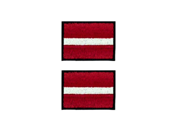 Latvia Letland Flag Med Sort Kant 2 stk. pak 4,5x3cm - Patch Mærke