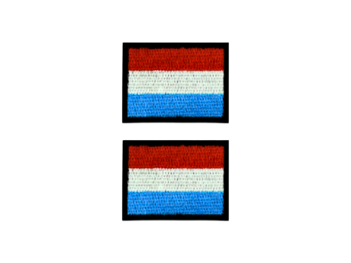 Luxemborg Flag Med Sort Kant 2 stk. pak 4,5x3cm - Patch Mærke