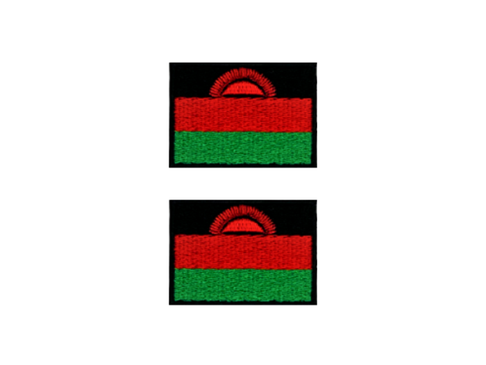 Malawi Flag Med Sort Kant 2 stk. pak 4,5x3cm - Patch Mærke