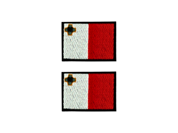 Malta Flag Med Sort Kant 2 stk. pak 4,5x3cm - Patch Mærke
