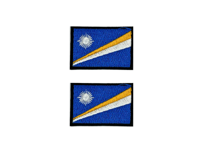 Marshal Island Flag Med Sort Kant 2 stk.pak 4,5x3cm - Patch Mærke