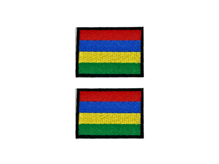 Mauritius Flag Med Sort Kant 2 stk.pak 4,5x3cm - Patch Mærke