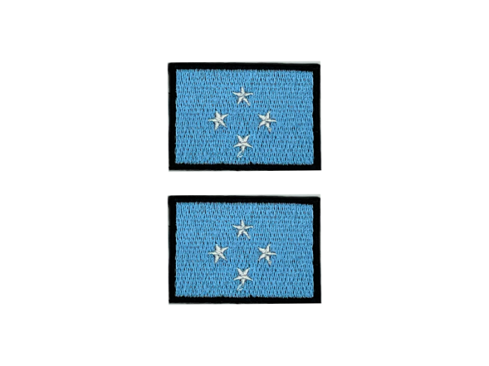 Mecronesia Micronesien Flag Med Sort Kant 2 stk.pak 4,5x3cm - Patch Mærke