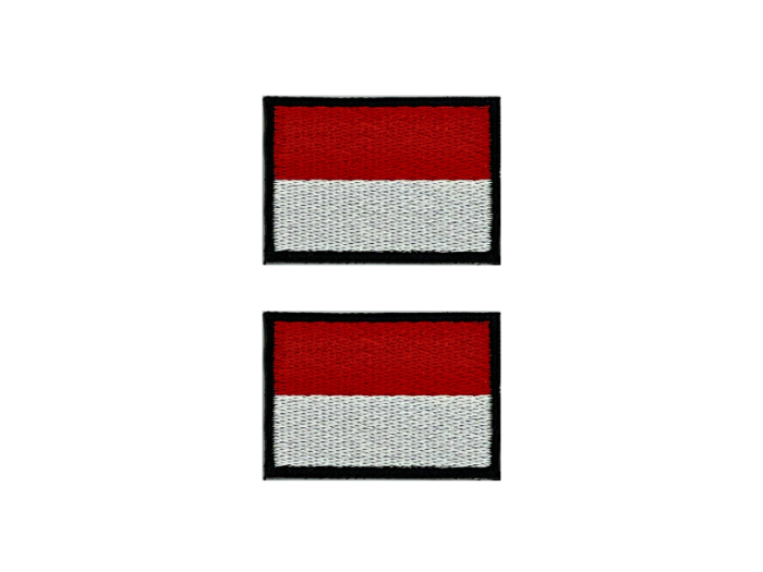 Monaco Flag Med Sort Kant 2 stk.pak 4,5x3cm - Patch Mærke