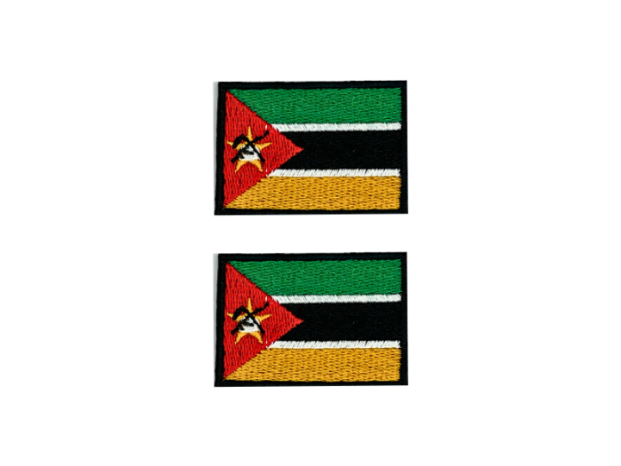 Mozambique Flag Med Sort Kant 2 stk.pak 4,5x3cm - Patch Mærke