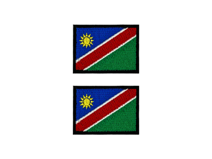 Namibia Flag Med Sort Kant 2 stk.pak 4,5x3cm - Patch Mærke