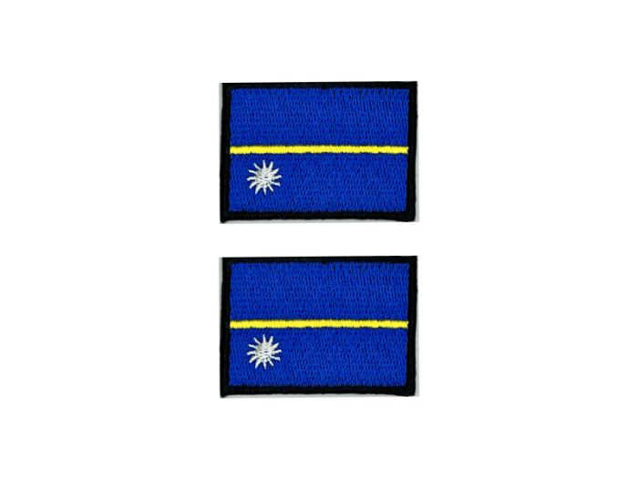 Nauru Flag Med Sort Kant 2 stk.pak 4,5x3cm - Patch Mærke