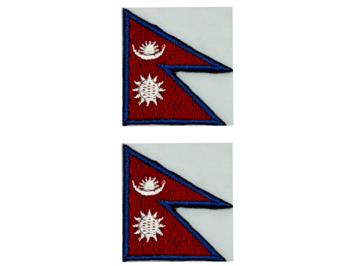 Nepal Flag Med Sort Kant 2 stk.pak 4,5x3cm - Patch Mærke