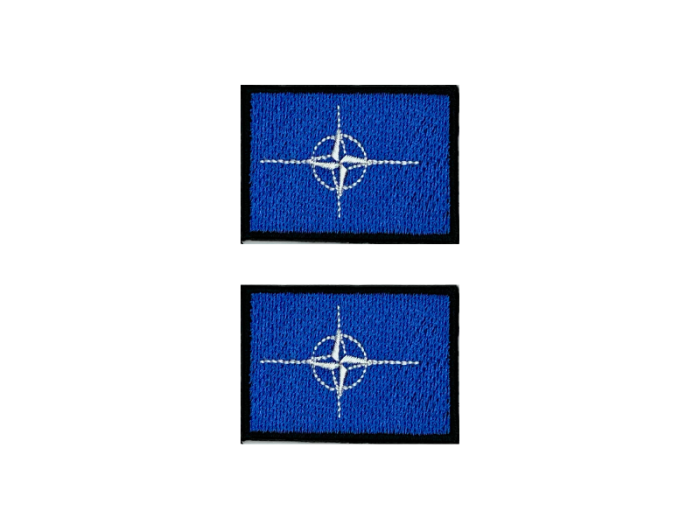 Nato Flag Med Sort Kant 2 stk.pak 4,5x3cm - Patch Mærke