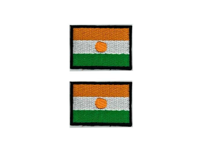 Niger Flag Med Sort Kant 2 stk.pak 4,5x3cm - Patch Mærke