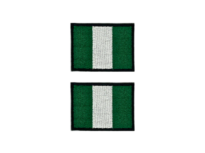 Nigeria Flag Med Sort Kant 2 stk.pak 4,5x3cm - Patch Mærke