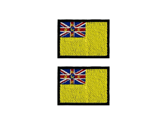 Niue Flag Med Sort Kant 2 stk.pak 4,5x3cm - Patch Mærke