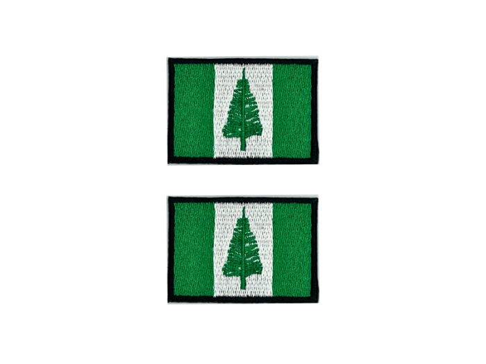 Norfolk Island Flag Med Sort Kant 2 stk.pak 4,5x3cm - Patch Mærke