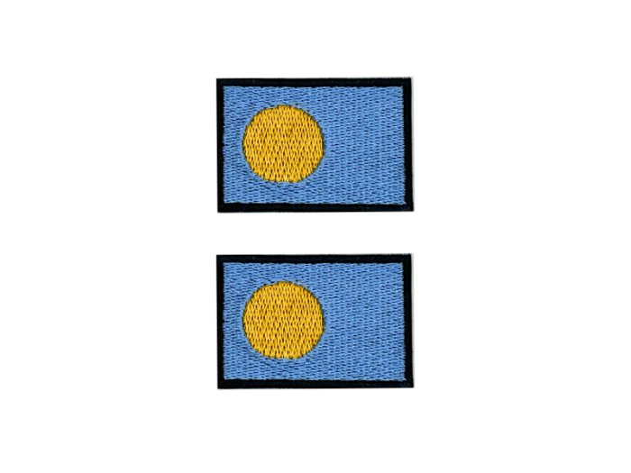 Palau Flag Med Sort Kant 2 stk.pak 4,5x3cm - Patch Mærke