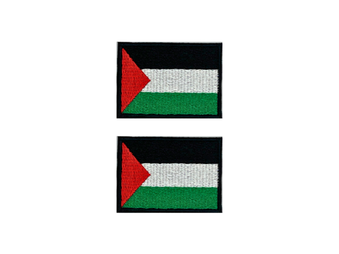 Palestine Palestina Flag Med Sort Kant 2 stk.pak 4,5x3cm - Patch Mærke