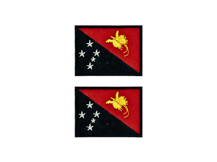 Papau New Guinea Flag Med Sort Kant 2 stk.pak 4,5x3cm - Patch Mærke