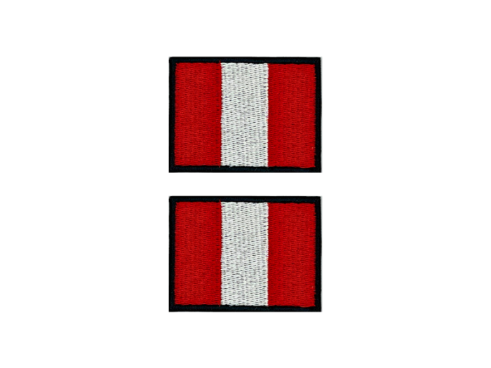 Peru Flag Med Sort Kant 2 stk.pak 4,5x3cm - Patch Mærke