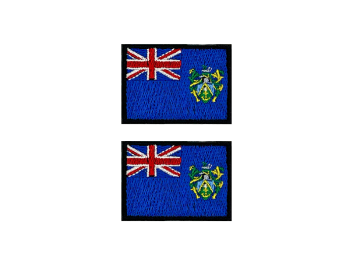 Pitcain Flag Med Sort Kant 2 stk.pak 4,5x3cm - Patch Mærke