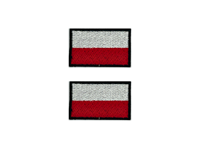Poland Polen Flag Med Sort Kant 2 stk.pak 4,5x3cm - Patch Mærke