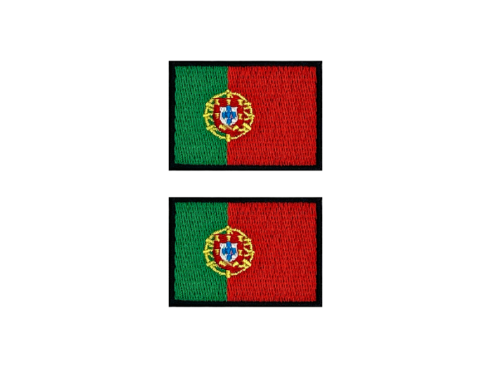 Portugal Flag Med Sort Kant 2 stk.pak 4,5x3cm - Patch Mærke
