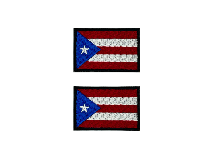 Puerto Rico Flag Med Sort Kant 2 stk.pak 4,5x3cm - Patch Mærke