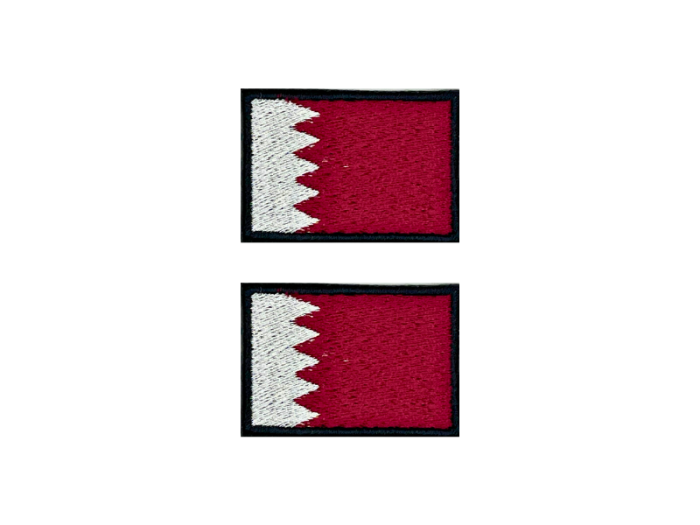 Qatar Flag Med Sort Kant 2 stk.pak 4,5x3cm - Patch Mærke