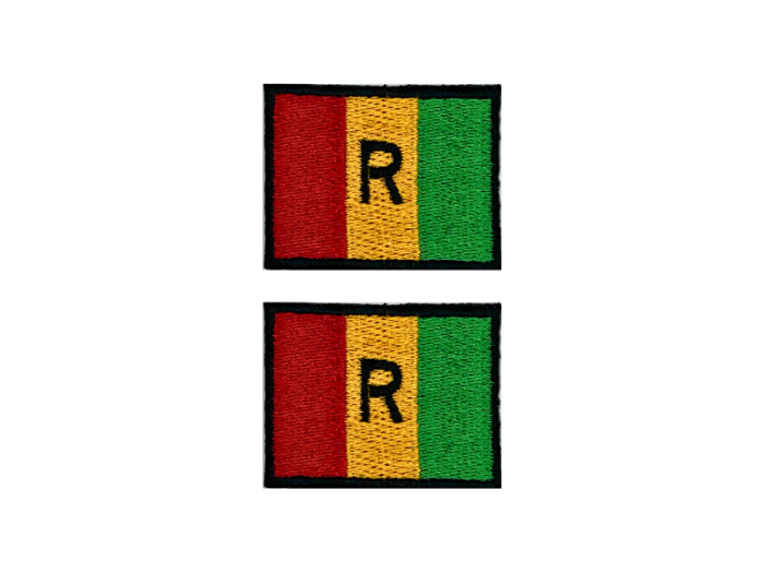 Rwanda 1965-2001 Flag Med Sort Kant 2 stk.pak 4,5x3cm - Patch Mærke