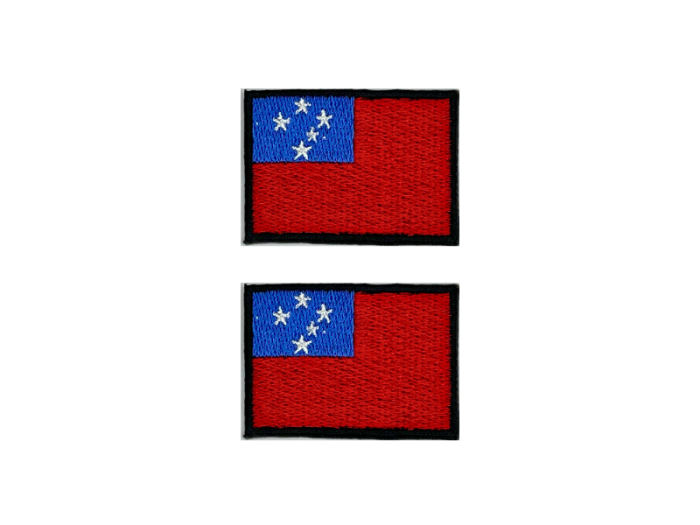Samoa Flag Med Sort Kant 2 stk.pak 4,5x3cm - Patch Mærke