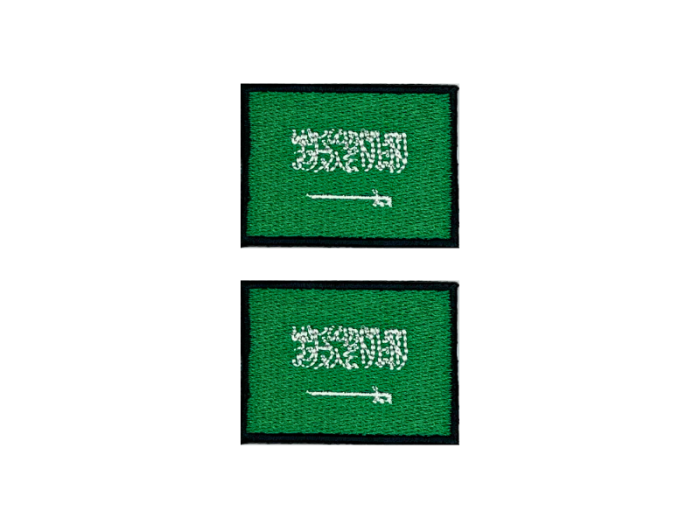 Saudi Arabia Flag Med Sort Kant 2 stk.pak 4,5x3cm - Patch Mærke