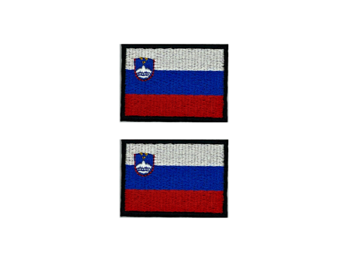 Slovenien Flag Med Sort Kant 2 stk.pak 4,5x3cm - Patch Mærke