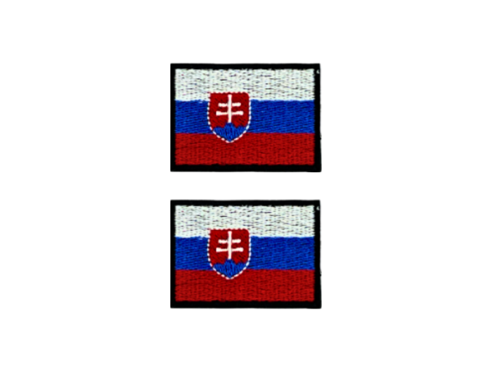 Slovakiet Flag Med Sort Kant 2 stk.pak 4,5x3cm - Patch Mærke