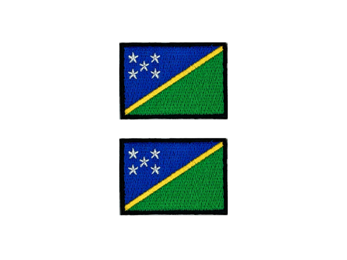 Solomon Island Flag Med Sort Kant 2 stk.pak 4,5x3cm - Patch Mærke