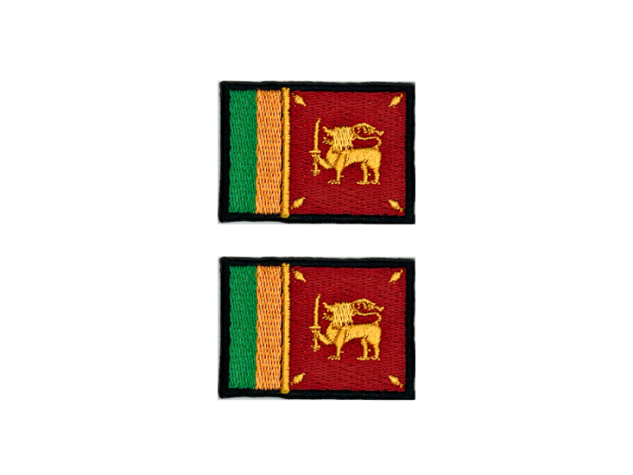 Sri Lanka Flag Med Sort Kant 2 stk.pak 4,5x3cm - Patch Mærke