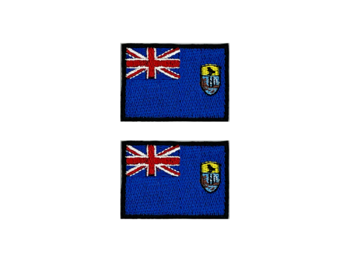 St Helena Flag Med Sort Kant 2 stk.pak 4,5x3cm - Patch Mærke